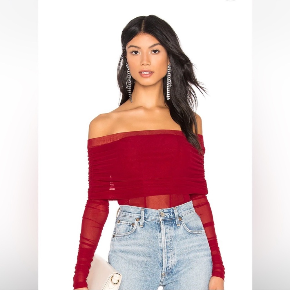 Majorelle off the shoulder red top size large worn once